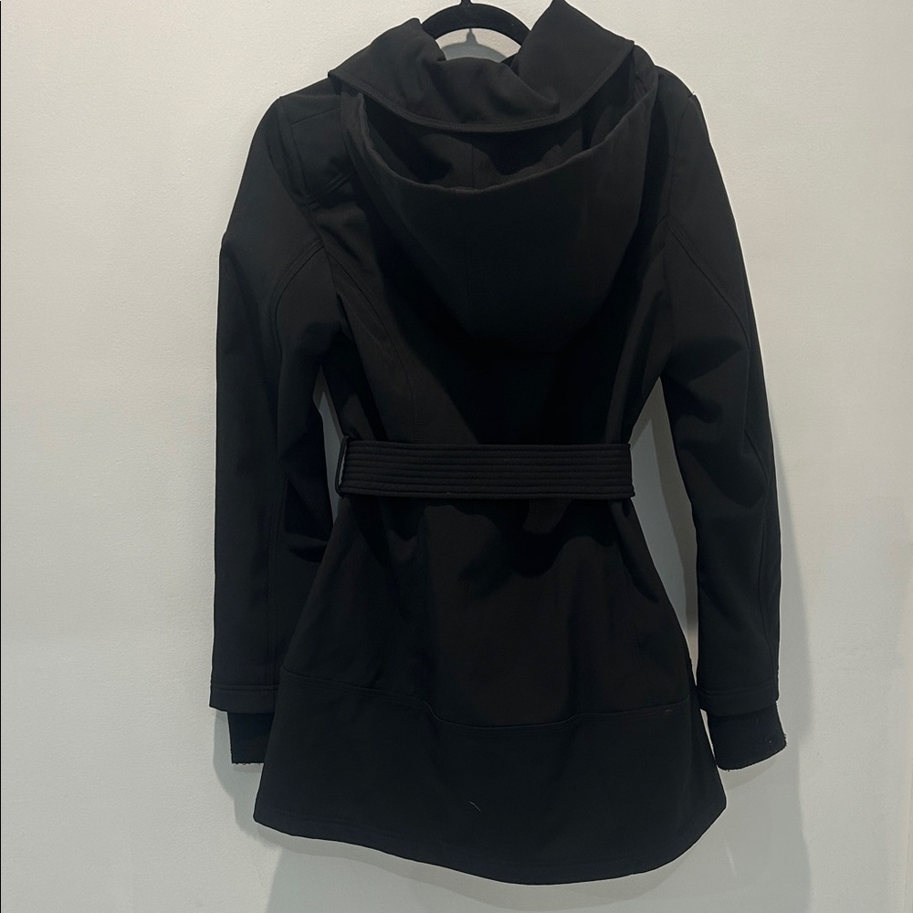 Jessica Simpson Black Trench Coat with Silver Buttons - Picture 2 of 4